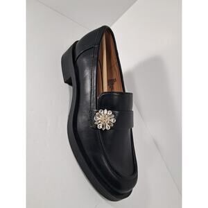 BCBGeneration Crystal Broach Black Colin Loafer Shoes women size 9